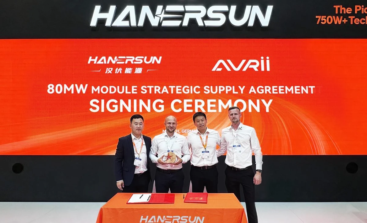 Hanersun and AVRII Sign 80MW Module Supply Agreement to Advance Solar Growth in Central and Eastern Europe